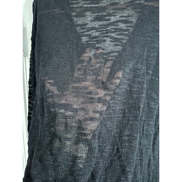 525 AMERICA Black Slub Yarn Knit V-Neck Pullover Sweater Witchy Whimsigoth M - Picture 4 of 5